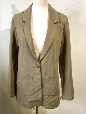 Garnet Hill Olive Green Wool Blend Blazer Tailored Academia Equestrian Heritage